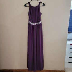 Deep Plum Purple Long Prom Dress